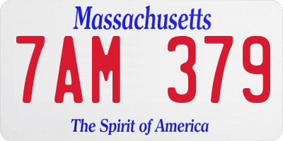 MA license plate 7AM379