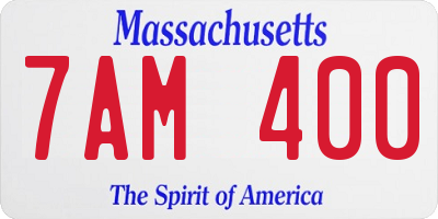 MA license plate 7AM400