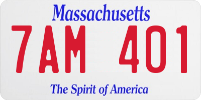MA license plate 7AM401