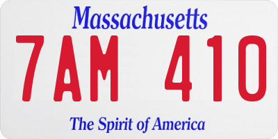 MA license plate 7AM410
