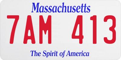MA license plate 7AM413