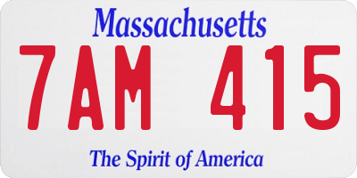 MA license plate 7AM415