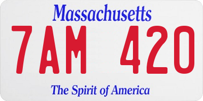 MA license plate 7AM420