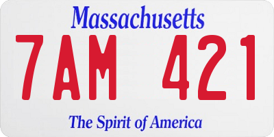 MA license plate 7AM421