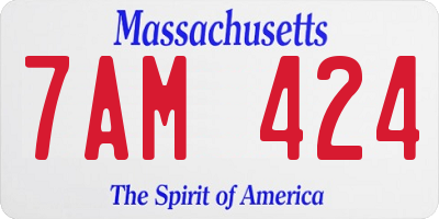 MA license plate 7AM424