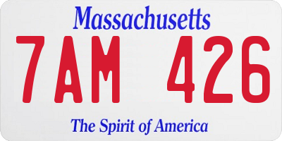 MA license plate 7AM426