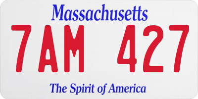 MA license plate 7AM427