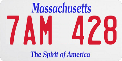 MA license plate 7AM428