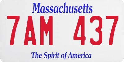 MA license plate 7AM437