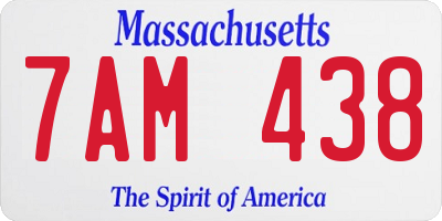 MA license plate 7AM438