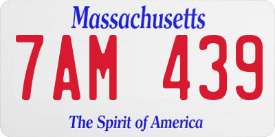 MA license plate 7AM439