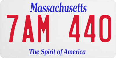 MA license plate 7AM440
