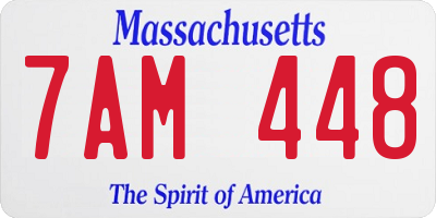 MA license plate 7AM448