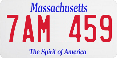 MA license plate 7AM459