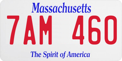 MA license plate 7AM460