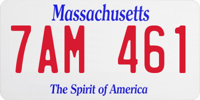 MA license plate 7AM461