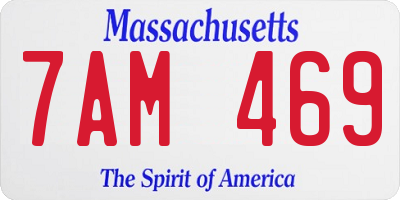 MA license plate 7AM469