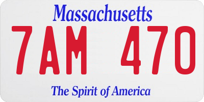 MA license plate 7AM470
