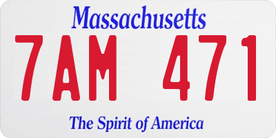 MA license plate 7AM471