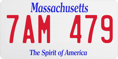MA license plate 7AM479
