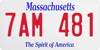 MA license plate 7AM481