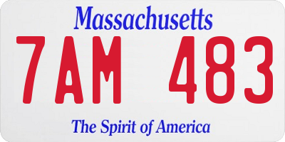 MA license plate 7AM483