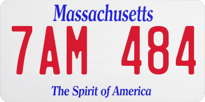 MA license plate 7AM484