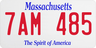 MA license plate 7AM485
