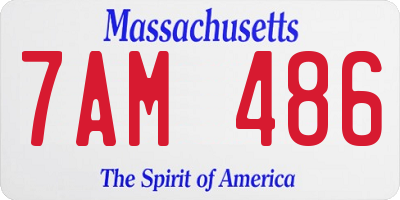 MA license plate 7AM486