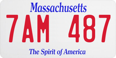 MA license plate 7AM487
