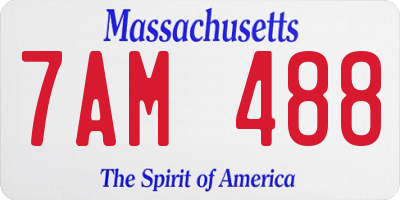 MA license plate 7AM488