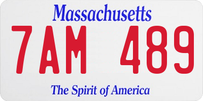 MA license plate 7AM489
