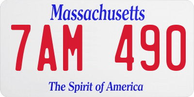 MA license plate 7AM490
