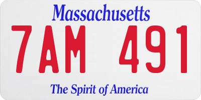 MA license plate 7AM491