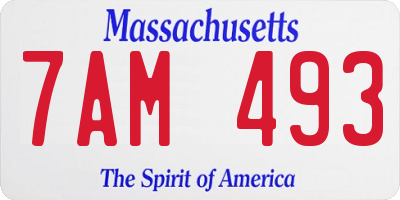 MA license plate 7AM493