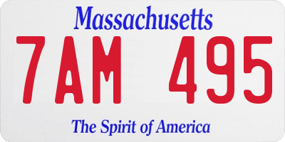 MA license plate 7AM495