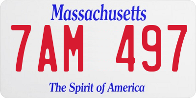 MA license plate 7AM497
