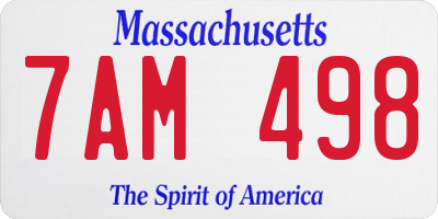 MA license plate 7AM498