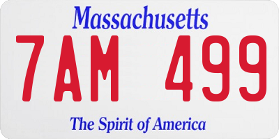MA license plate 7AM499