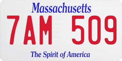 MA license plate 7AM509
