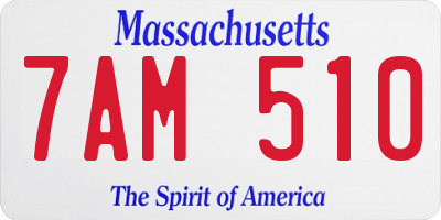 MA license plate 7AM510