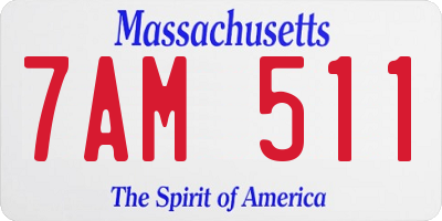 MA license plate 7AM511