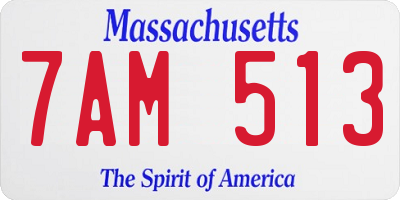 MA license plate 7AM513