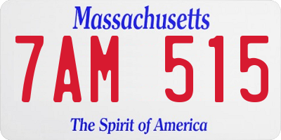 MA license plate 7AM515