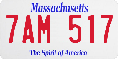MA license plate 7AM517