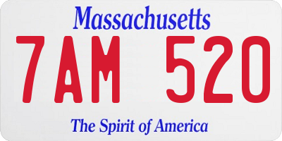 MA license plate 7AM520