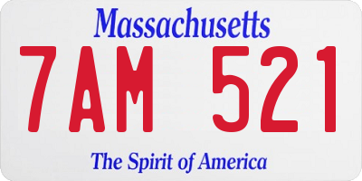 MA license plate 7AM521
