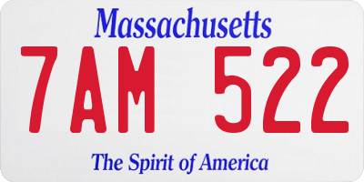 MA license plate 7AM522