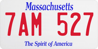 MA license plate 7AM527