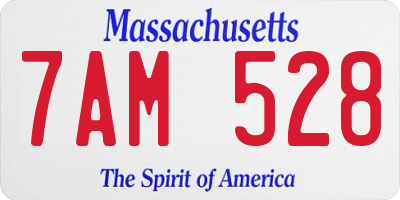 MA license plate 7AM528